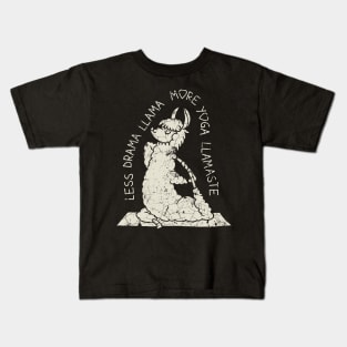 Less Drama More Yoga Llama Kids T-Shirt